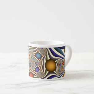 Tasse Expresso Art abstrait moderne coloré en vol