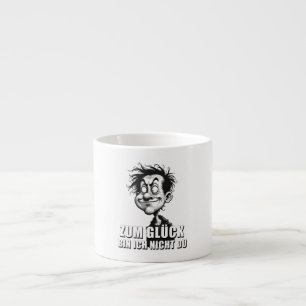 Tasse Expresso Art de dessin animé avec citation « Heureusement…