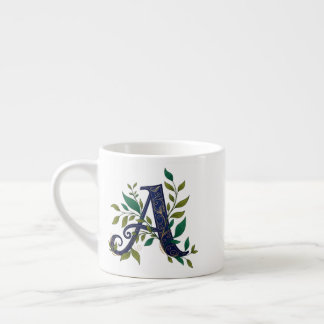 Tasse Expresso Artistic M – Fancy Blue & Gold Letter