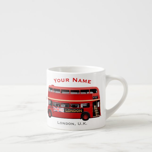 Tasse Expresso Autobus rouge de Londres orienté (Droite)