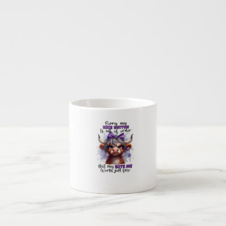 Tasse Expresso "Avis de panne technique humoristique : bouton MEG