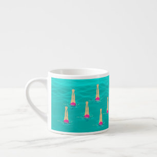 Tasse Expresso Baignades Artistiques Nager Sous La Fête De Baigna
