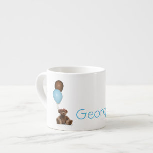 Tasse Expresso Ballons Bleus et Chocolat Nounours Bébé Mug