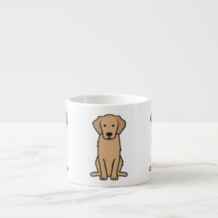 Tasse Expresso Bande dessinée de chien de golden retriever