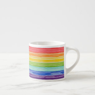 Tasse Expresso Bandes arc-en-ciel inondées