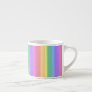 Tasse Expresso Bandes arc-en-ciel pastel