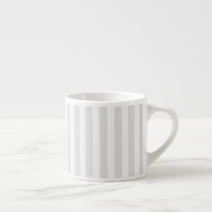 Tasse Expresso Bandes de bonbons gris clair et blanc