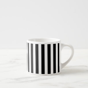Tasse Expresso Bandes de bonbons noir et blanc