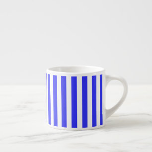 Tasse Expresso Bandes de bonbons royales bleues et blanches