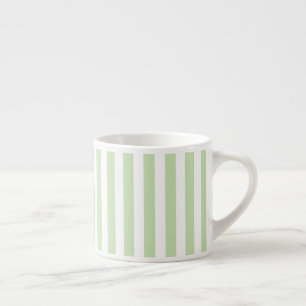 Tasse Expresso Bandes de bonbons vert pâle et blanc