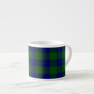 Tasse Expresso Barclay tartan bleu vert plaid
