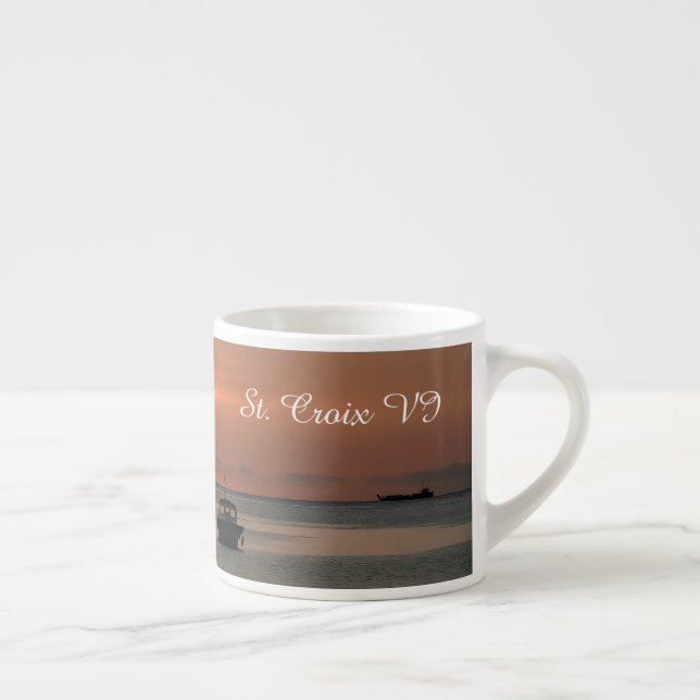 Tasse Expresso Bateaux à voile couchés de soleil Océan Tropical P (Droite)