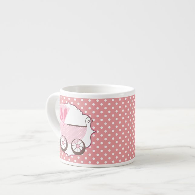 Tasse Expresso Beau baby shower rose de voiture d'enfant (Devant gauche)