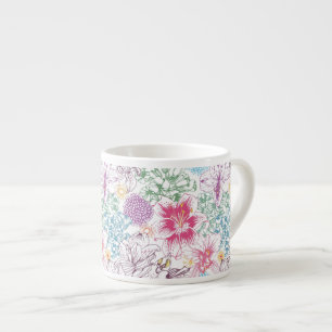 Tasse Expresso Beau motif avec les fleurs colorées