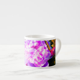 Tasse Expresso Belle Peonies roses rond