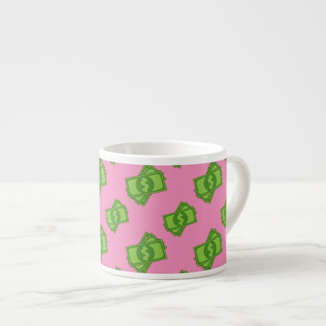 Tasse Expresso Billets de dollars en argent de dessin animé (Devant droit)