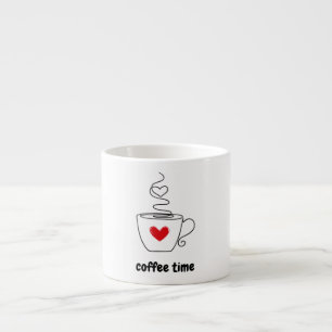 Tasse Expresso Black and Red Simple Illustration Café Time Mug