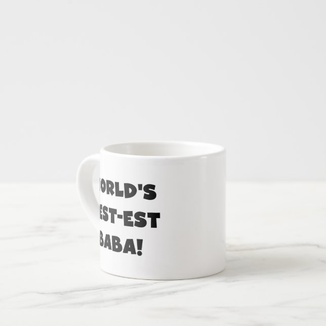 Tasse Expresso Black Text Meilleurs T-shirts et cadeaux Baba (Devant gauche)
