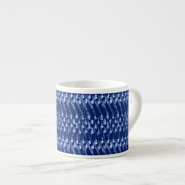 Tasse Expresso Bleu et blanc au bord de la mer (Devant droit)