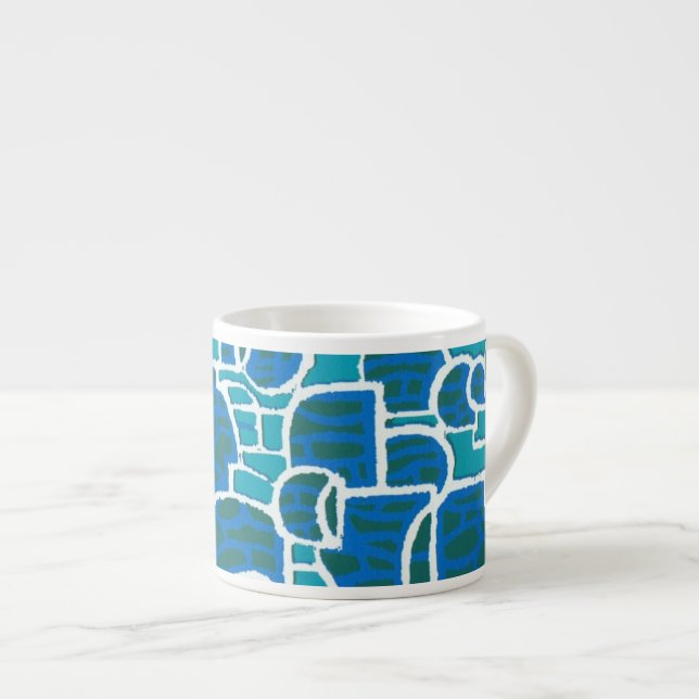 Tasse Expresso Bleu, Magenta Abstrait Espresso Mug (Devant droit)