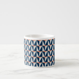 Tasse Expresso Bleu marine et géométrique gris