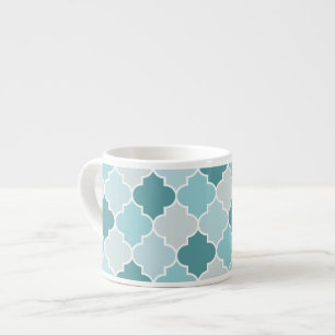 Tasse Expresso Bleu Marocain Trellis, Lattes, Quatrefoil
