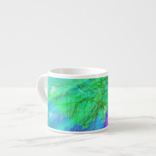 Tasse Expresso bleu sans couture d'aquarelle d'arrière - plan