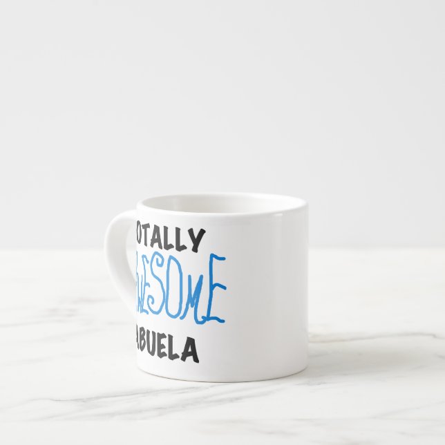 Tasse Expresso Bleu Totalement génial Cadeaux Abuela (Devant gauche)