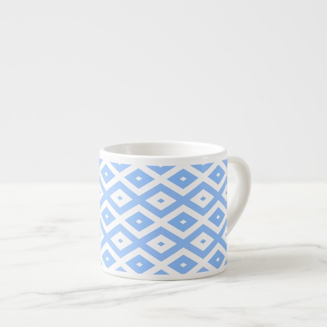 Tasse Expresso Blue and white diamond pattern (Devant droit)