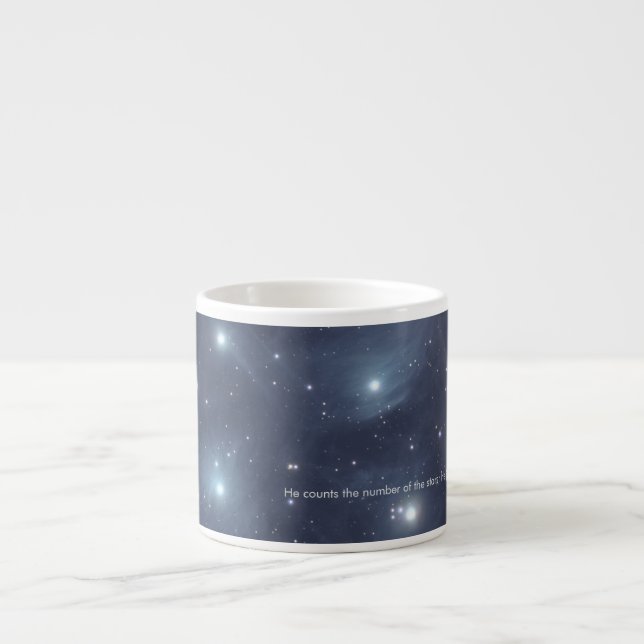 Tasse Expresso Blue Stars Psaumes Écriture Mug (Devant)