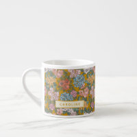 Boho Coloré Jardin Vintage Floral Jaune Nom