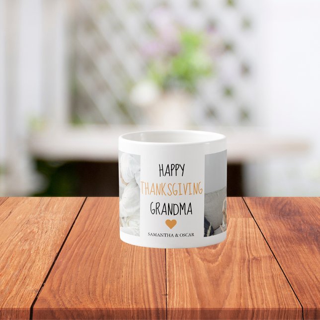 Tasse Expresso Bon thanksgiving photo Collage moderne grand-mère (Créateur téléchargé)