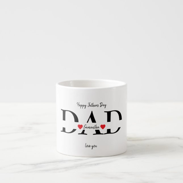 Tasse Expresso Bonne Fête des pères avec le nom des enfants - (Devant)