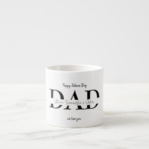 Tasse Expresso Bonne Fête des pères avec le nom des enfants -
