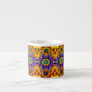 Tasse Expresso Bouteille d'eau Mandala Bleu