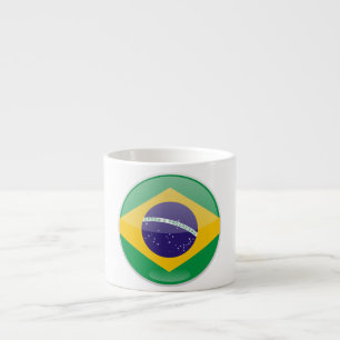 Tasse Expresso Bouton du drapeau du Brésil