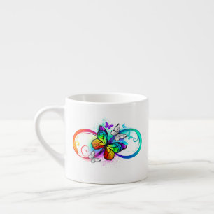 Tasse Expresso Bright infinity with rainbow butterfly