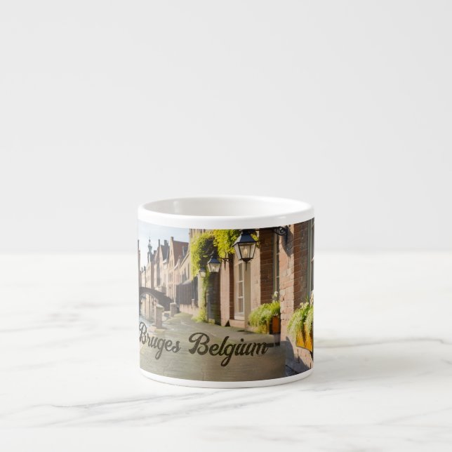 Tasse Expresso Bruges Belgique Croquis médiéval | (Devant)