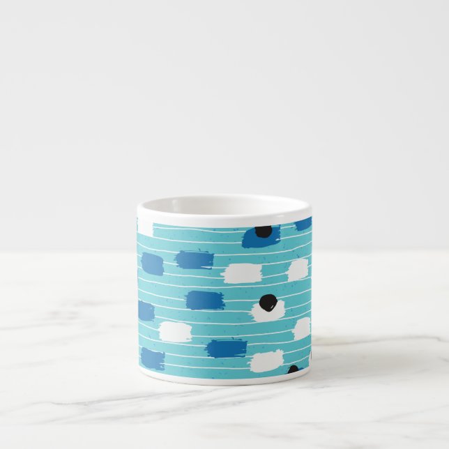 Tasse Expresso Brush course sans couture motif, dessiné à la main (Devant)