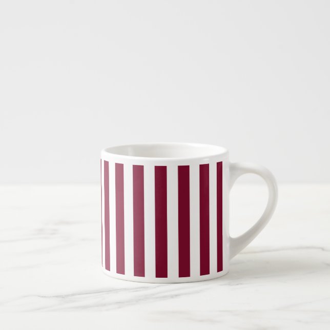 Tasse Expresso Burgundy et blanc rayures de bonbons (Droite)