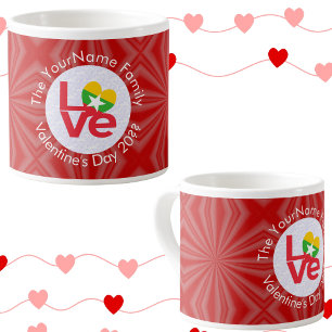 Tasse Expresso Burmese Myanmar Drapeau Cœur AMOUR Rouge Personnal