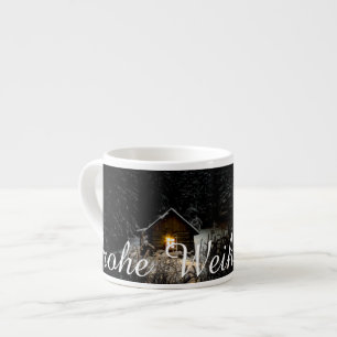 Tasse Expresso Cabane mystique dans la forêt profonde, Noël
