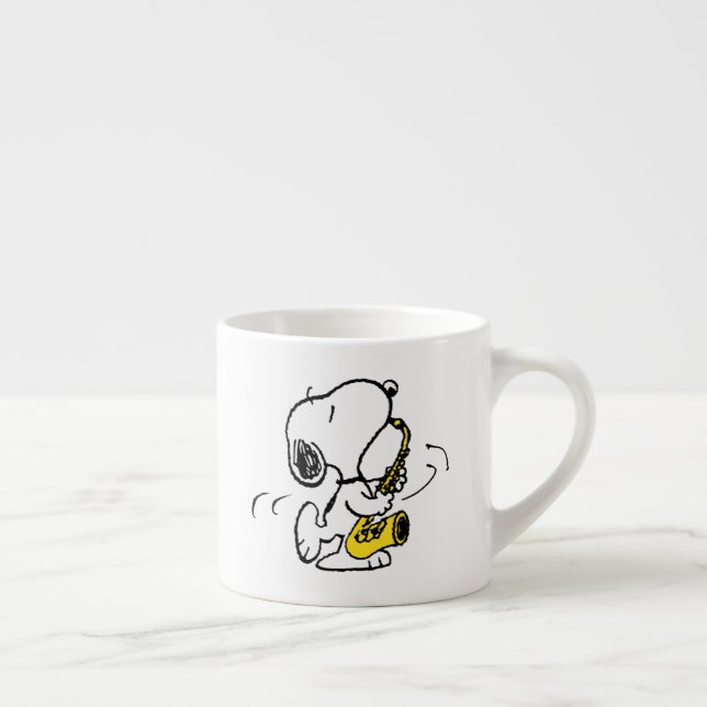 Tasse Expresso cacahuètes | Lecteur Snoopy Saxophone (Droite)