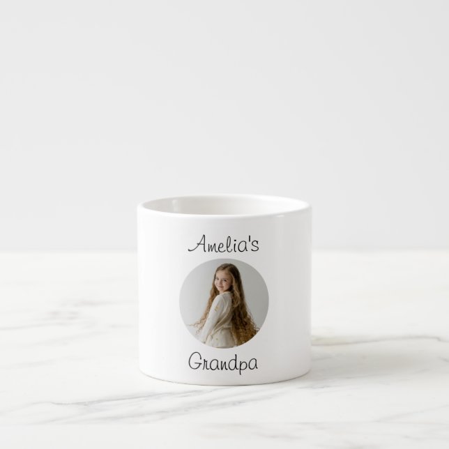 Tasse Expresso Cadeau grand-père personnalisé - Visage grand-enfa (Devant)