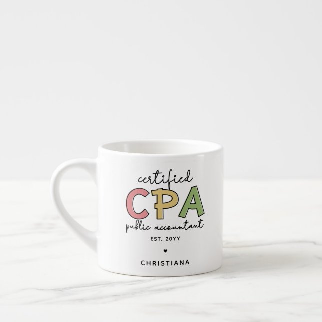 Tasse Expresso Cadeaux comptables publics certifiés CPA personnal (Gauche)