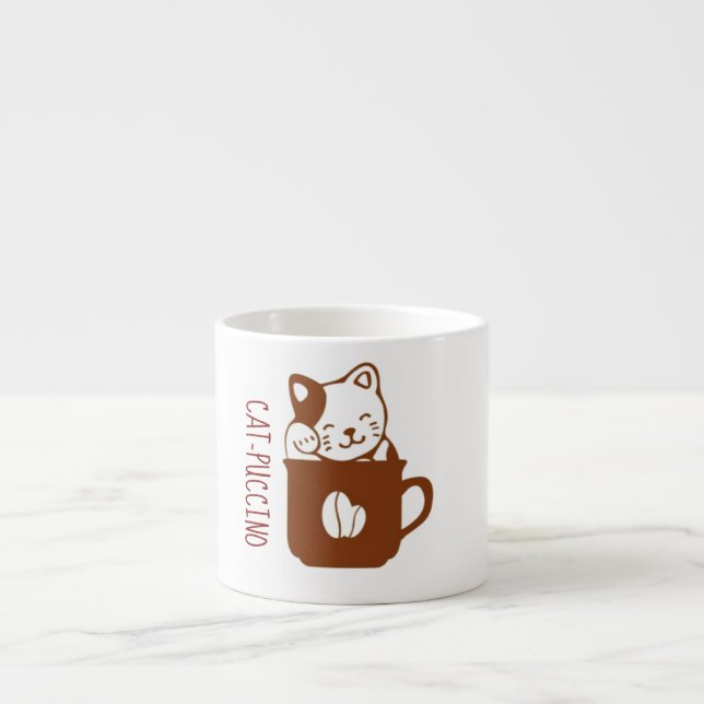 Tasse Expresso Café avec chat mignon Mug (Devant)