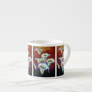 Tasse Expresso Calla Blanche Lit Des Fleurs De Coupe Artistique S