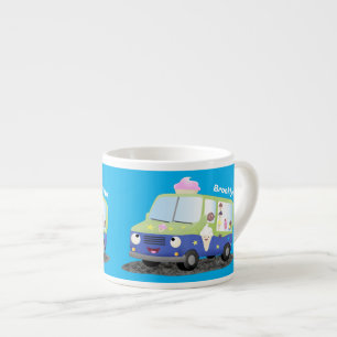 Tasse Expresso Camion de glaces de dessin animé mignon et heureux