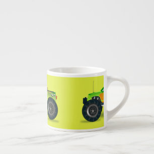 Tasse Expresso Camion Monster sur le vert citron