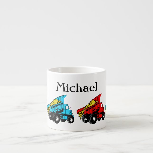 Tasse Expresso Camions à benne basculante pour des enfants (Devant)